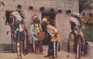 Postcard Native American Indians Dance Indian Pueblo Dwellings Manitou CO