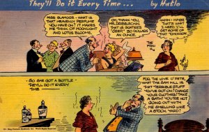 Comic Postcard - Man with perfume problem - in 1944