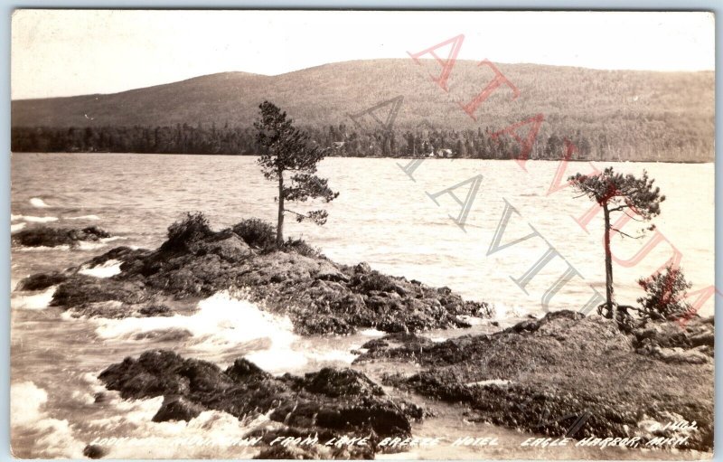 c1940s Eagle Harbor, Mich RPPC Lake Breeze Hotel Lookout Mountain Photo MI A164