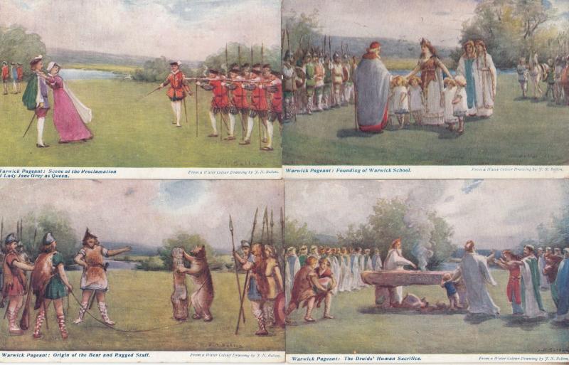 Warwick Pageant Guys Trophy Kings Visit Roger De Newburgh School 4x Postcard s