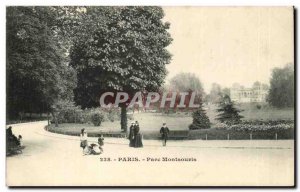 Paris (14) - The Montsouris- Park A Post-Allee Woman and Child Card Old