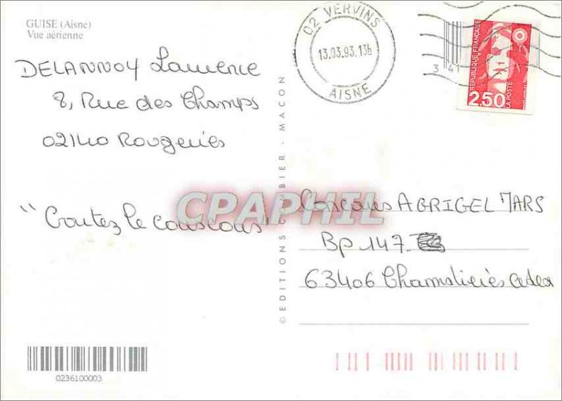 Postcard Modern Guise (Aisne) Aerial view