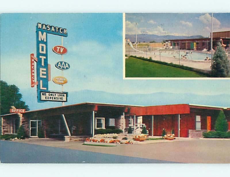 Unused Pre-1980 POOL & WASATCH MOTEL Heber City Utah UT u5141