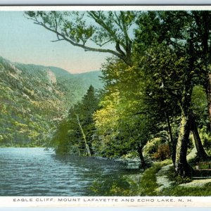 c1910s Echo Lake, NH Mount Lafayette Eagle Cliff Quality Litho Art Postcard A274