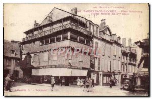 Old Postcard Bagneres de Bigorre Place Strasbourg Old Houses of the 15th Auto...