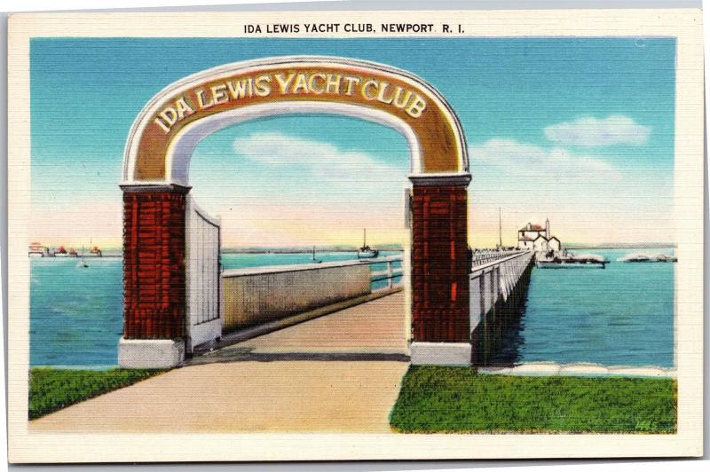 Ida Lewis Yacht Club Entry Arch, Newport RI Vintage Postcard H15