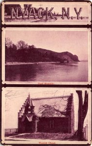 Nyack New York Hook Mtn. & Wayside Chapel, Multi-View Vintage PC U13452