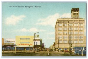 1940 Public Square Center Main Business Section Springfield Missouri MO Postcard