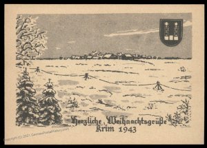 3rd Reich Germany 1943 Krim Crimea Weihnacht Christmas Card Cover UNUSED 100670