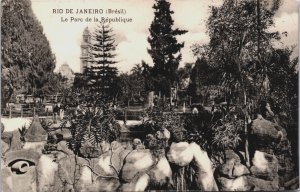 Brazil Rio De Janeiro Le Parc de la Republique Vintage Postcard C105