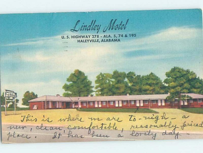 Linen MOTEL SCENE Haleyville Alabama AL G7930