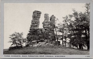 Viroqua WI Three Chimneys Rock Formation Wisconsin Unused Postcard H61