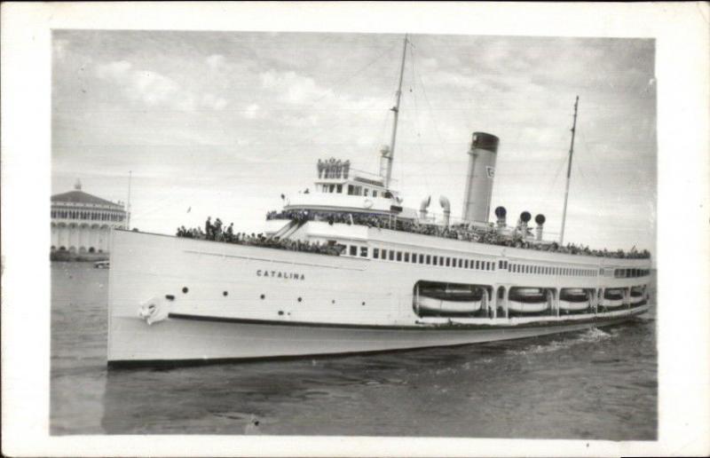 Catalina Island CA Steamer Ferry Old Real Photo Postcard