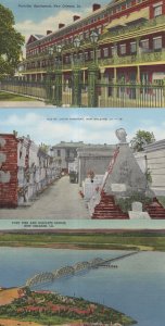 Pontalba Apartments River St Louis Cemetary New Orleans USA 3x Postcard s