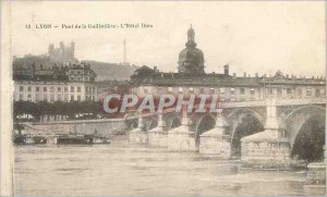 Old Postcard Lyon Guillotiere Bridge Hotel God