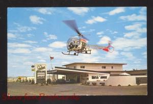 GALLUP NEW MEXICO ROUTE 66 SHALIMAR MOTEL HELICOPTER OLD ADVERTISING POSTCARD