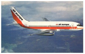 Air Europe Boeing 737 Airplane Postcard