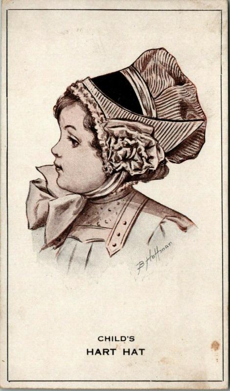 Sugarcreek Ohio~Hart Hats~MM Putt Millinery~Sunbonnet Girl~1909 Adv Postcard 