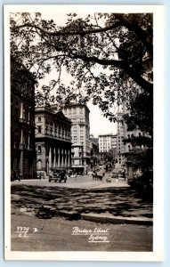 RPPC SYDNEY, Australia ~ BRIDGE STREET Scene c1920s-30s Real Photo Postcard