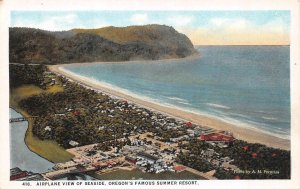 2~Postcards Seaside OR Oregon  AERIAL VIEW & LEWIS & CLARK SALT CAIRN  ca1920's