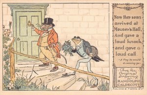 L338 Humanized Frog and Mouse anthropomorphic R Caldecott comic postcard