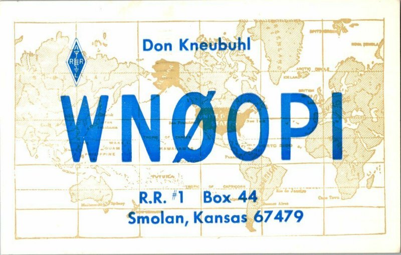 QSL Radio Card From Smolan Kansas WNØ0PI 