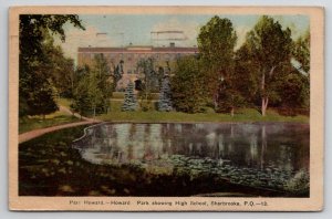 Canada Howard Park Showing High School Sherbrooke P.Q. Postcard M23