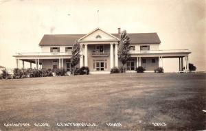 Centerville Iowa~Country Club Bldg/Grounds~Large Porch w Greek Columns~1939 RPPC