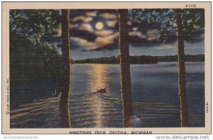 Michigan Greetings From Oscoda 1952 Curteich