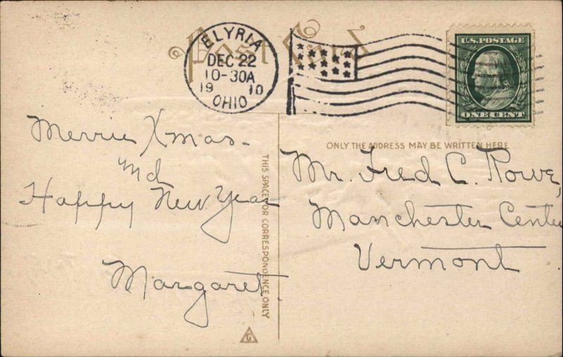 Christmas Children Jester Costume Embossed c1910s Postcard