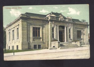 AKRON OHIO LIBRARY BUILDING 1913 VINTAGE POSTCARD
