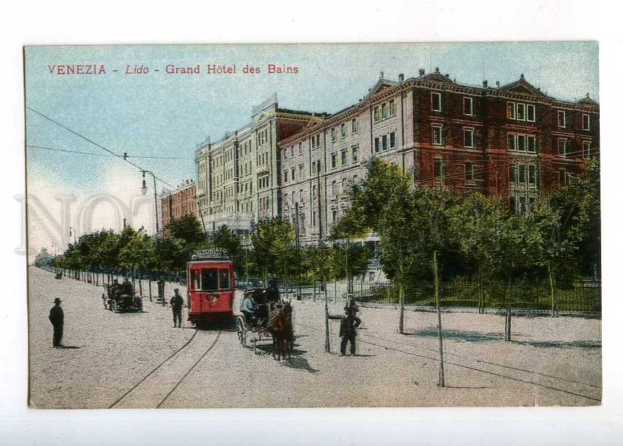 Italy Venezia Lido Grand Hotel Des Bains Tram Vintage Hippostcard
