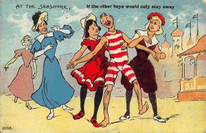 If The Other Boys Would Only Stay Away The Seashore Uncle Sams Comics postcard