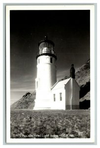 Vintage 1950's RPPC Postcard Hecata Head Lighthouse Florence Oregon