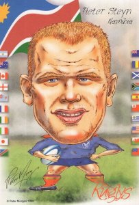 Pieter Steyn Nambia 1999 Rugby Team Rare Artist Signed Postcard