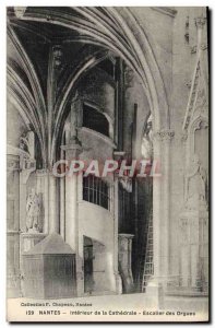 Postcard Old Nantes Interior of the Cathedral Staircase Organs