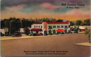 Del Camino Courts EL Paso Texas Vintage Postcard C036