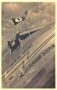 American Airlines Flag From Patten on U.S.N. Admiral's Flag Postcard