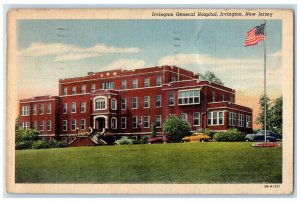 1944 US Flag Irvington General Hospital, Irvington New Jersey NJ Postcard 