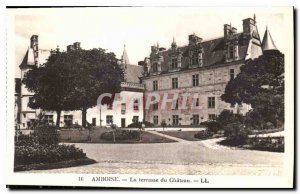 Postcard Old Amboise the Chateau terrace