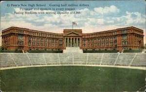 El Paso Texas New High School Stadium c1900-20s Vintage Postcard