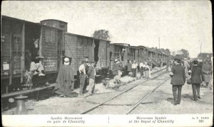 Chantilly France RR Train WWI Maroccan Spahis c1915 Postcard