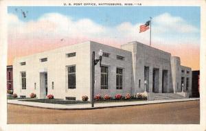 Hattiesburg Mississippi birds eye view outside US Post Office antique pc Z20973 