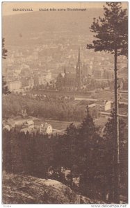 SUNDSVALL, Sweden, PU-1920; Utsikt Fran Norra Stadsberget