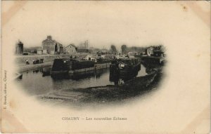 CPA CHAUNY Les nouvelles ecluses (152048)