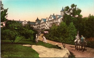 Postcard NY Lake Minnewaska Cliff House Golf Course Hand Colored 1930s S84