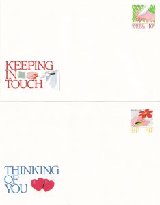 Thinking Of You Love Hearts Keeping In Touch 2x New Zealand FDC s