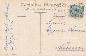 Heroic soldier Italian regimental chromo postcard 1910