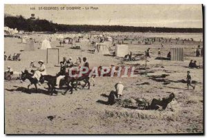 Old Postcard Saint Georges de Didonne The Beach Donkeys