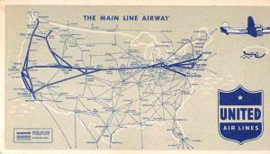 United Air Lines Main Line Airway Passenger Coupon Non Postcard Back J75699